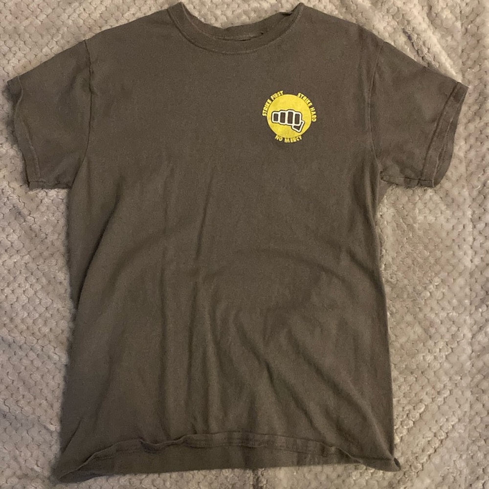 A grey cobra Kai shirt